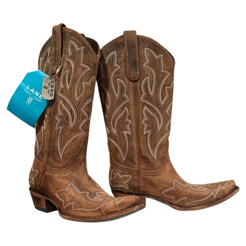 LANE Women’s Saratoga Western cowgirl cowboy boots snip toe NEW 8.5